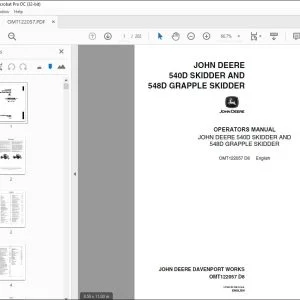 John Deere 540D SKIDDER & 548D GRAPPLE SKIDDER Operators Manual PDF