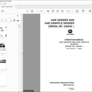 John Deere 540E SKIDDER & 548E GRAPPLE SKIDDER Operators Manual