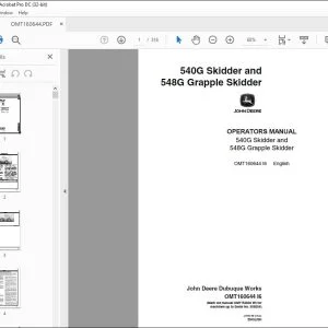 Operator Manual for John Deere 540G & 548G Skidder PDF
