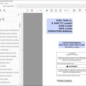 John Deere 544G, 624G, 644G Loader Operator Manual PDF Download