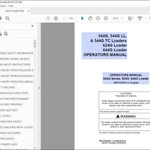 John Deere 544G Series, 624G, 644G Loader Operators Manual PDF