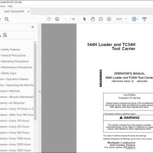 John Deere 544H Loader & TC54H Tool Carrier Operator's Manual PDF