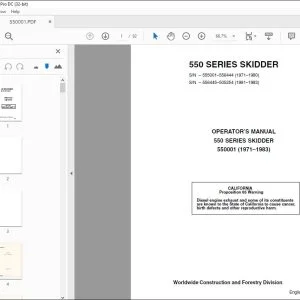 John Deere 550 SERIES SKIDDER Operator's Manual - PDF DOWNLOAD