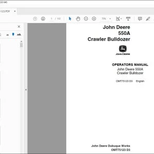John Deere 550A Crawler Bulldozer Operators Manual - PDF DOWNLOAD