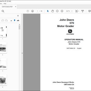 John Deere 570 Motor Grader Operators Manual - PDF DOWNLOAD ...