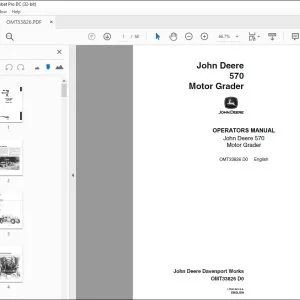 John Deere 570 Motor Grader Operators Manual - PDF DOWNLOAD