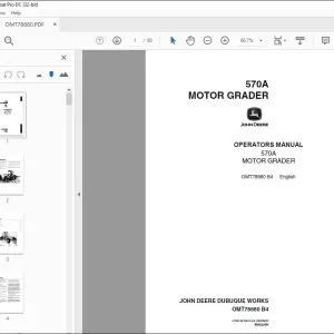 John Deere 570A MOTOR GRADER Operators Manual - PDF DOWNLOAD