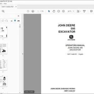 John Deere 595 EXCAVATOR Operators Manual - PDF DOWNLOAD