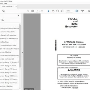 John Deere 600CLC & 800C Excavator Operator's Manual - PDF DOWNLOAD