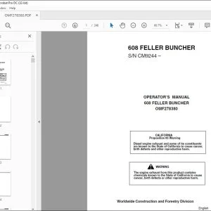 John Deere 608 Feller Buncher Operator Manual PDF Download