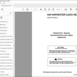 John Deere 608 HARVESTER (LESS HEAD) Operator's Manual - PDF DOWNLOAD