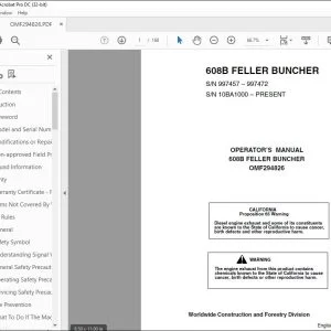 John Deere 608B FELLER BUNCHER Operator's Manual - PDF DOWNLOAD