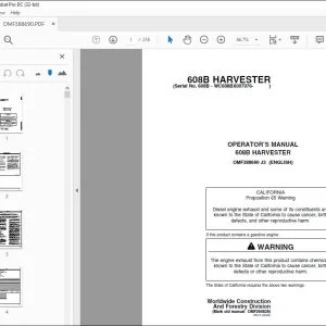 John Deere 608B HARVESTER Operator's Manual - PDF DOWNLOAD
