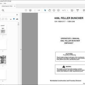 John Deere 608L FELLER BUNCHER Operator's Manual - PDF DOWNLOAD