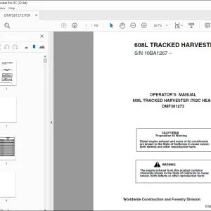 Operator Manual for John Deere 608L Tracked Harvester PDF