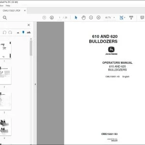 John Deere 610 & 620 BULLDOZERS Operators Manual - PDF DOWNLOAD