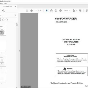 John Deere 610 Forwarder Technical Manual F293658B - PDF DOWNLOAD
