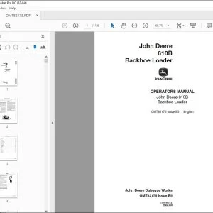 John Deere 610B Backhoe Loader Operators Manual - PDF DOWNLOAD