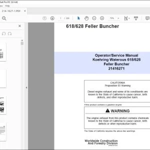 John Deere 618/628 Feller Buncher Operator Service Manual - PDF DOWNLOAD