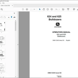 John Deere 624 & 625 Bulldozers Operators Manual - PDF DOWNLOAD