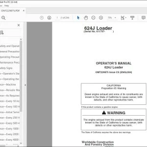 John Deere 624J Loader Operator's Manual - PDF DOWNLOAD