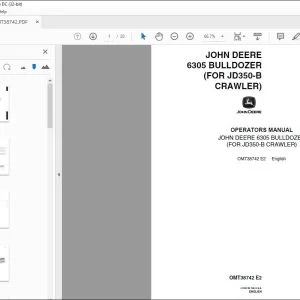 John Deere 6305 BULLDOZER (FOR JD350-B CRAWLER) Operators Manual PDF