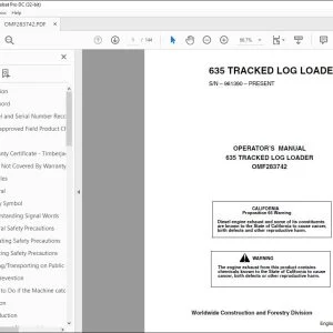 John Deere 635 TRACKED LOG LOADER Operator's Manual - PDF DOWNLOAD