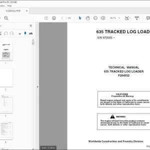 John Deere 635 TRACKED LOG LOADER Technical Manual - PDF DOWNLOAD