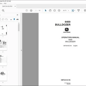 John Deere 6400 BULLDOZER Operators Manual OMT26183 - PDF DOWNLOAD