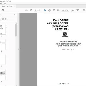 John Deere 6405 BULLDOZER (FOR JD450-B CRAWLER) Operators Manual PDF