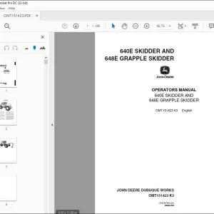 John Deere 640E SKIDDER & 648E GRAPPLE SKIDDER Operators Manual PDF