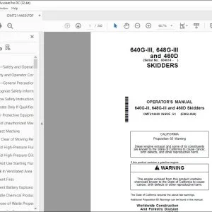 John Deere 640G-III, 648G-III & 460D Skidders Operator's Manual PDF