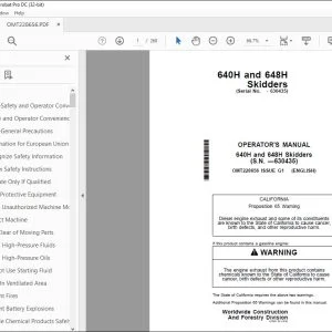 John Deere 640H & 648H Skidders Operator's Manual - PDF DOWNLOAD