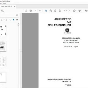 John Deere 643 Feller-Buncher Operators Manual - PDF DOWNLOAD