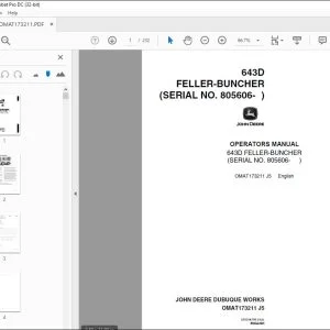 John Deere 643D Feller-Buncher Operator's Manual PDF Download