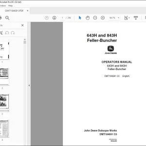 John Deere 643H & 843H Feller-Buncher Operators Manual - PDF DOWNLOAD