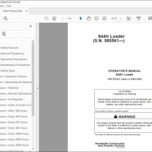 John Deere 644H Loader Operators Manual - PDF DOWNLOAD