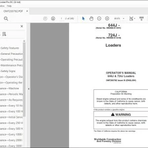 John Deere 644J & 724J Loaders Operator's Manual - PDF DOWNLOAD