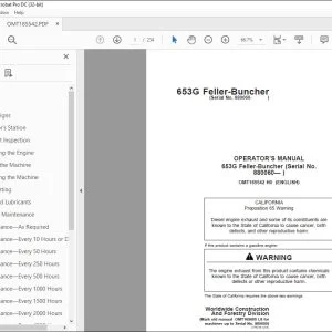 John Deere 653G Feller-Buncher Operation Manual PDF Download