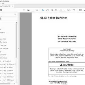 John Deere 653G Feller-Buncher Operator's Manual - PDF DOWNLOAD
