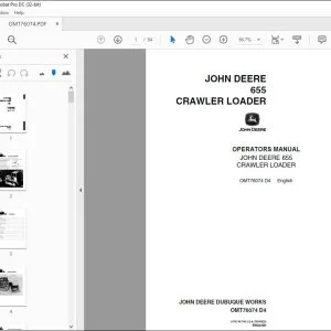John Deere 655 CRAWLER LOADER Operators Manual - PDF DOWNLOAD