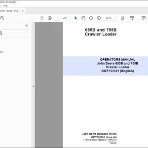 John Deere 655B & 755B Crawler Loader Operator's Manual - PDF DOWNLOAD