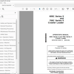 John Deere 655C Series II & 755C Series II Loader Operator's Manual PDF