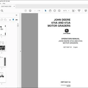 John Deere 670A & 672A MOTOR GRADERS Operators Manual - PDF DOWNLOAD