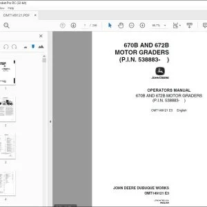 Operator Manual for John Deere 670B & 672B Motor Graders PDF