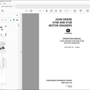John Deere 670B & 672B MOTOR GRADERS Operator's Manual - PDF DOWNLOAD