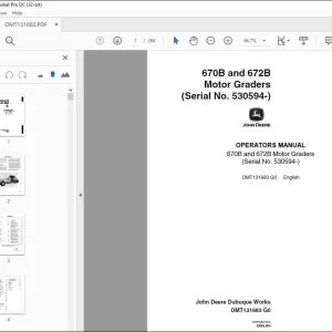 John Deere 670B & 672B Motor Graders Operators Manual - PDF DOWNLOAD
