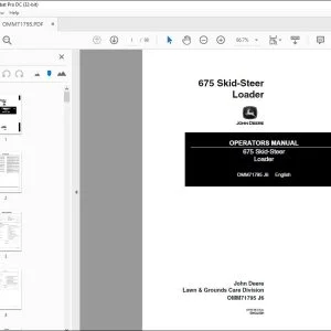 John Deere 675 Skid-Steer Loader Operators Manual - PDF DOWNLOAD