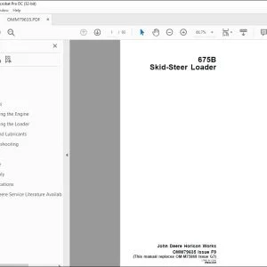 John Deere 675B Skid-Steer Loader Operators Manual - PDF DOWNLOAD