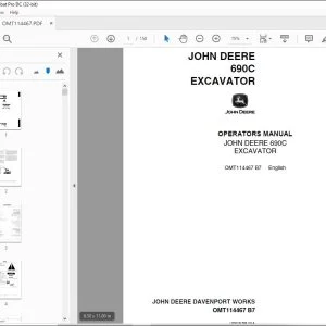 John Deere 690C EXCAVATOR Operators Manual - PDF DOWNLOAD